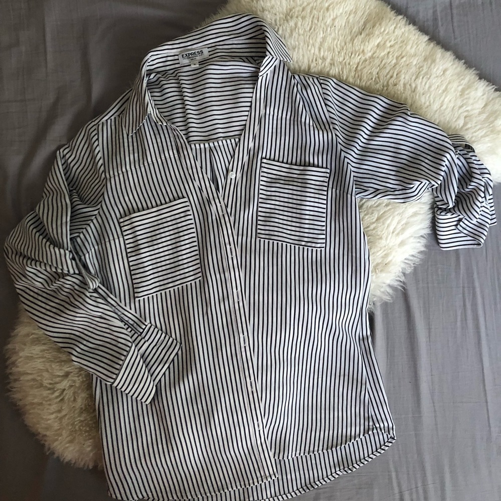 Express Slimfit Portifino Button down Dress Top